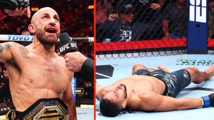 Alexander Volkanovski speaks after his UFC 314 win, Aaron Pico out cold at UFC 319