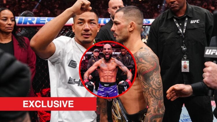 Alexandre Pantoja faces off with Joshua Van at UFC 317, inset of Charles Johnson at UFC Shanghai
