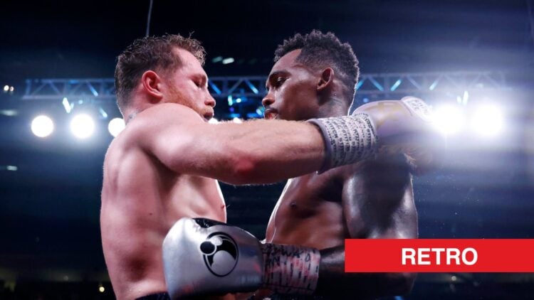 Canelo Alvarez and Jermell Charlo embrace following fight