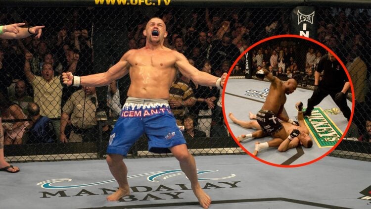 Chuck Liddell celebrates beating Tito Ortiz and Quinton 'Rampage' Jackson finishes Chuck Liddell