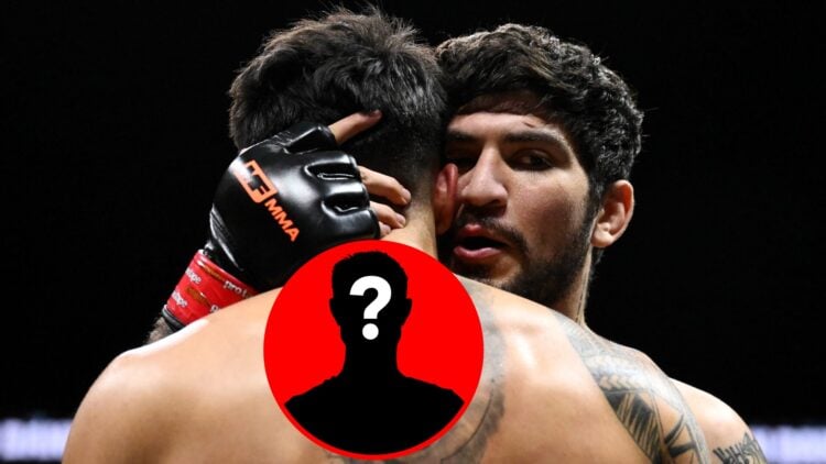 Dillon Danis embraces Warren Spencer at Misfits 22, with mystery inset