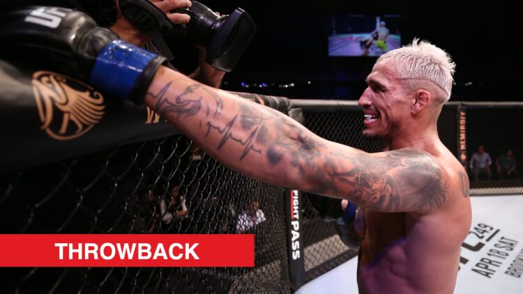 Charles Oliveira celebrates win over Kevin Lee