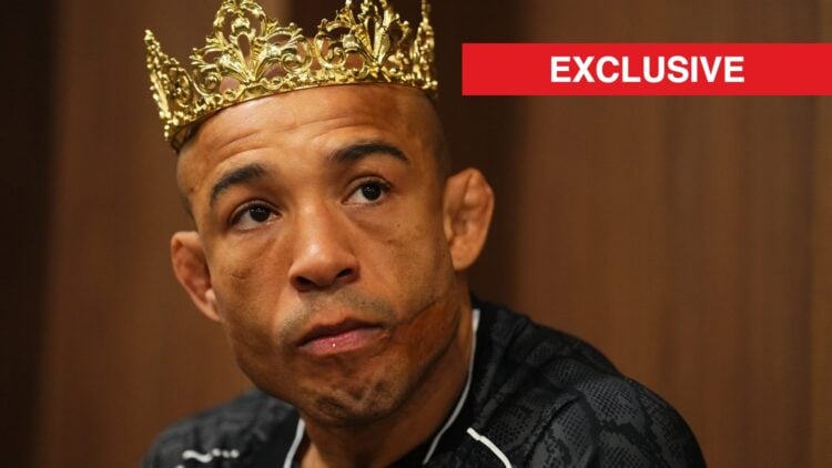 Jose Aldo backstage at UFC 307, with exclusive label