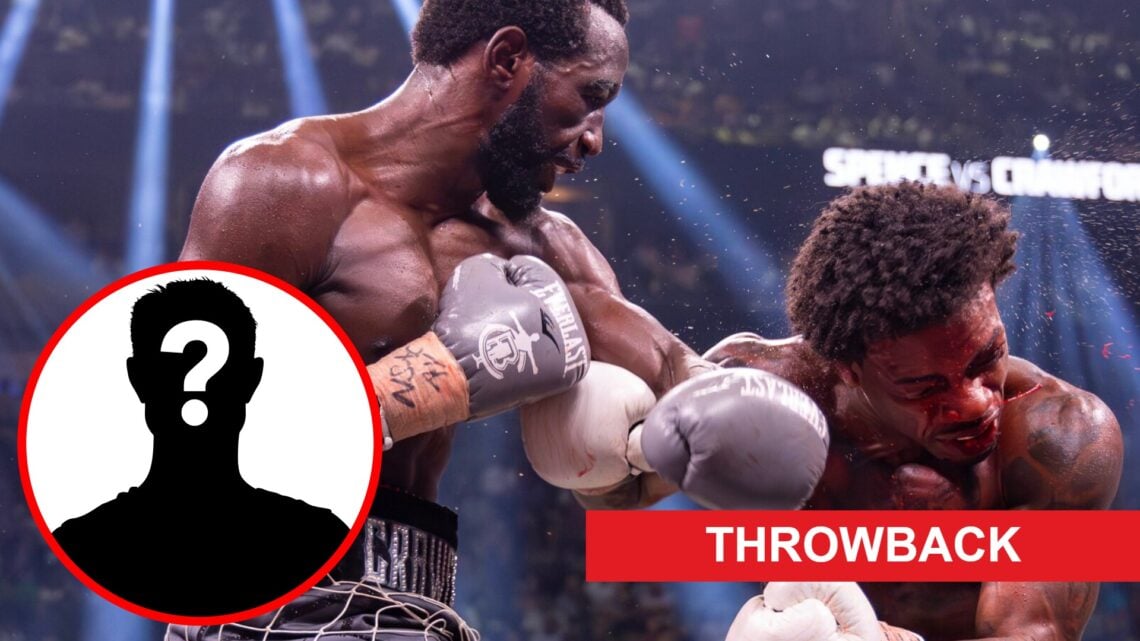 Terence Crawford punches Errol Spence Jr. in Las Vegas, inset mystery icon