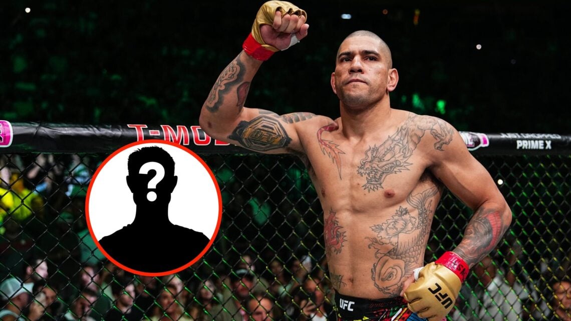 Insert: Mystery Fighter Right: Alex Pereira in the Octagon before his UFC 303 fight with Jiri Prochazka in 2024