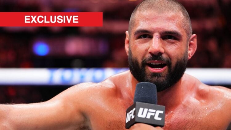 Tuco Tokkos on the microphone at UFC Nashville, with exclusive label