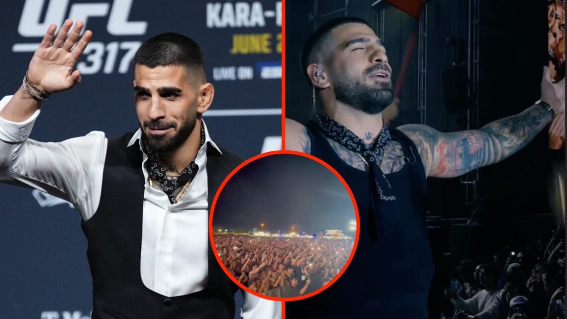 Ilia Topuria sends fans crazy after performing his walkout song during festival