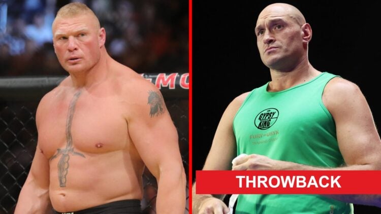 Brock Lesnar prepares to face Mark Hunt at UFC 200, Tyson Fury looks on during an open workout in Riyadh ahead of his fight with Oleksandr Usyk, in...