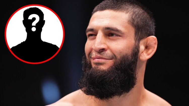 Khamzat Chimaev prepares to face Kamaru Usman at UFC 294, inset mystery icon