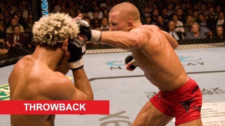 Georges St-Pierre punches Josh Koscheck at UFC 74