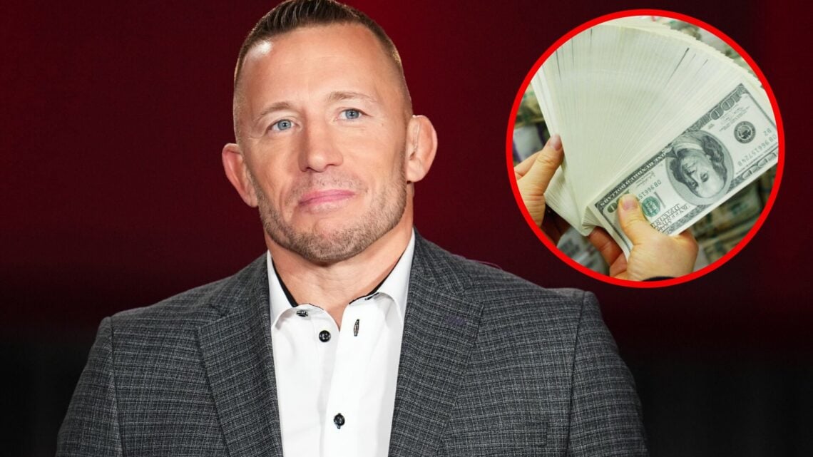 Georges St-Pierre at UFC Invitational, inset a load of $100 bills