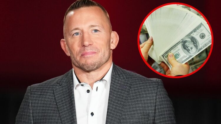 Georges St-Pierre at UFC Invitational, inset a load of $100 bills
