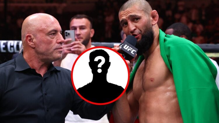 Joe Rogan interviews Khamzat Chimaev after UFC 319, inset mystery pop out