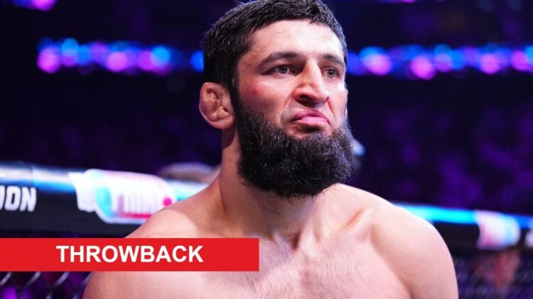 Khamzat Chimaev stands in the octagon at UFC 308