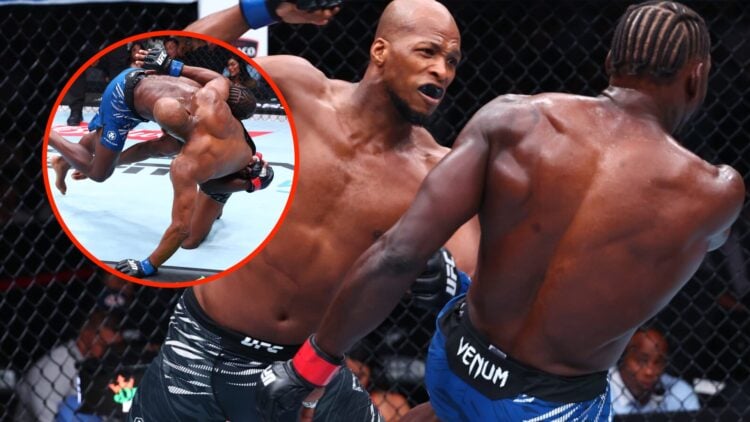Michael Page throws a punch, Jared Cannonier lands a takedown at UFC 319