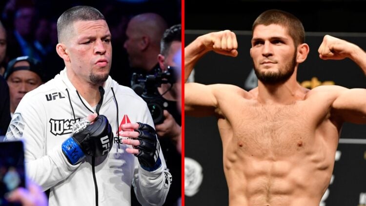 Nate Diaz makes the walk for his UFC 244 fight with Jorge Masvidal, Khabib Nurmagomedov poses on the scales at the UFC 242 weigh-ins