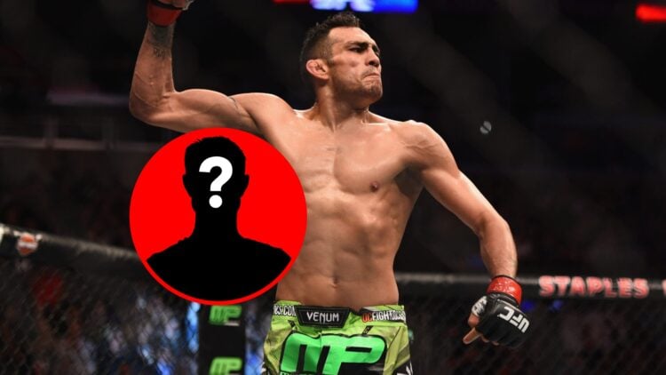 Tony Ferguson following his UFC win over Gleison Tibau, mystery inset