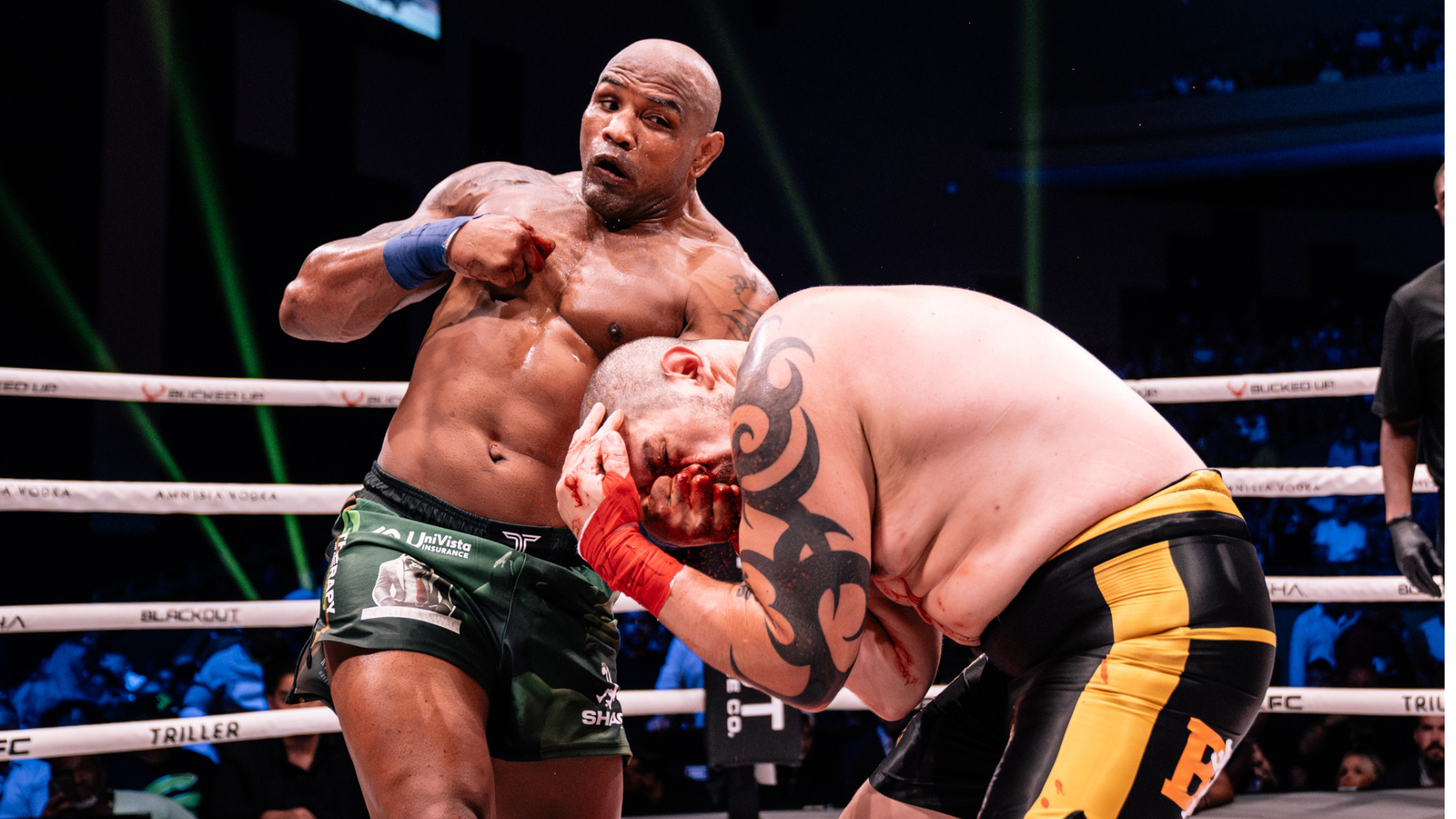 Yoel Romero punches Theo Doukas at BKFC 80
