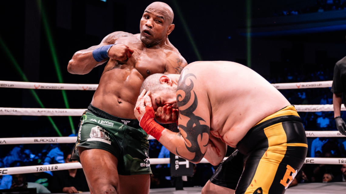 Yoel Romero punches Theo Doukas at BKFC 80