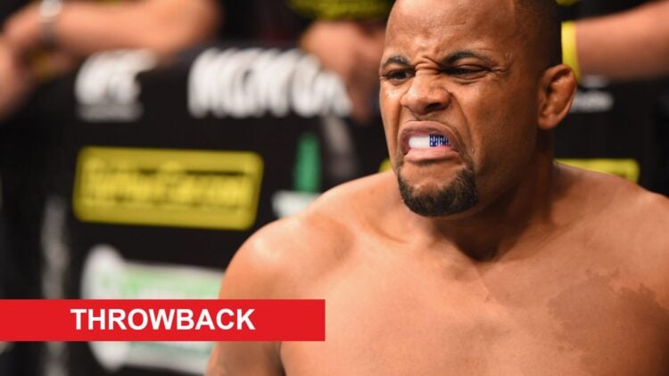 Daniel Cormier before a fight with throwback label