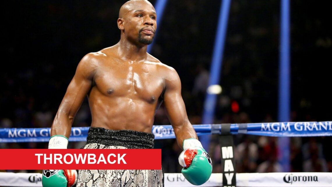 Floyd Mayweather Jr. during fight with Marcos Maidana