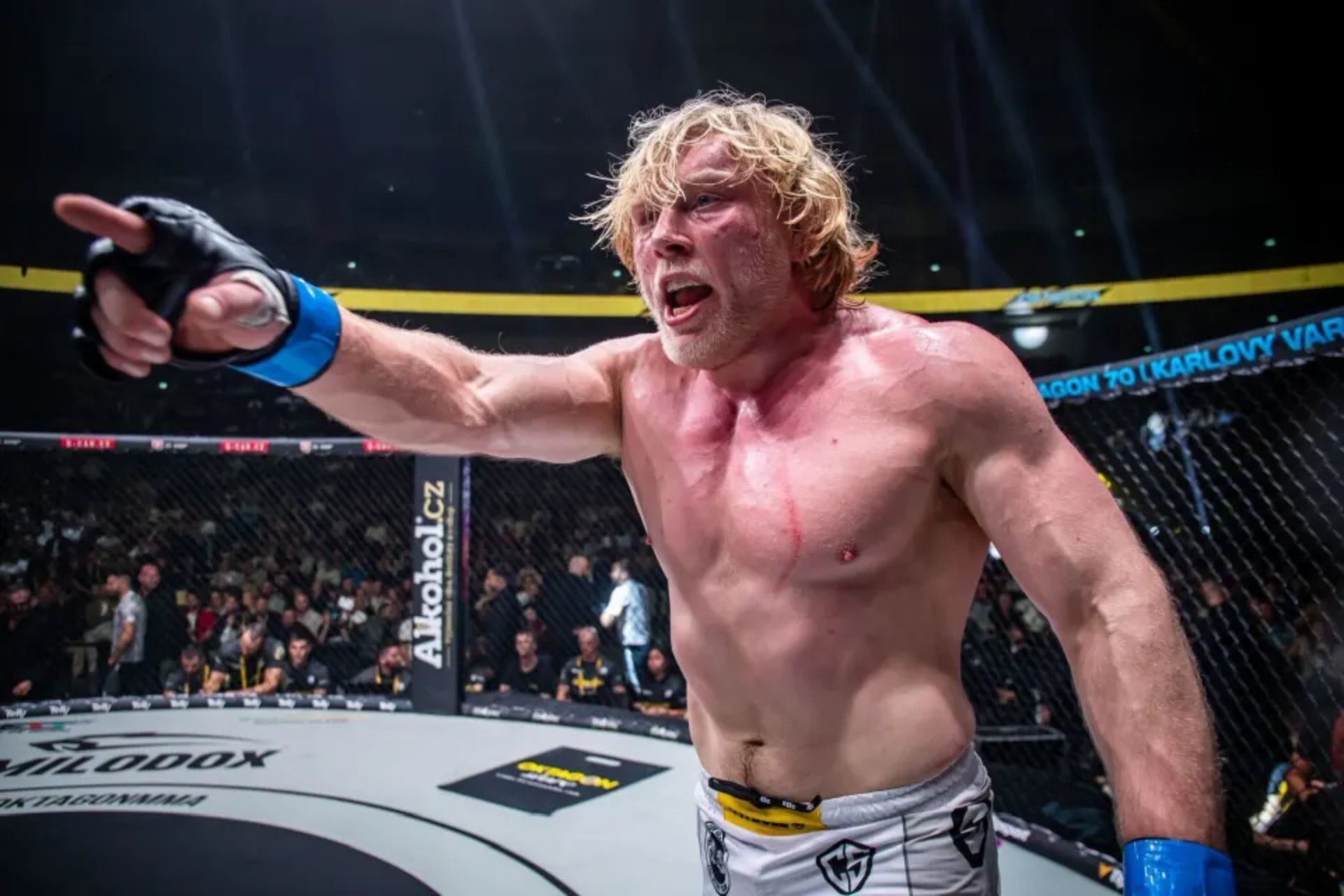 Frederic Vosgröne reacts after submitting Jorick Montagnac at OKTAGON 69