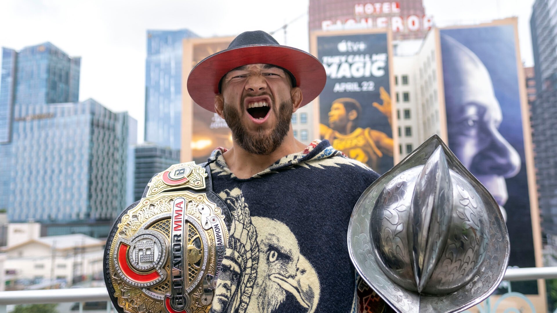 Juan Archuleta posing at Bellator event