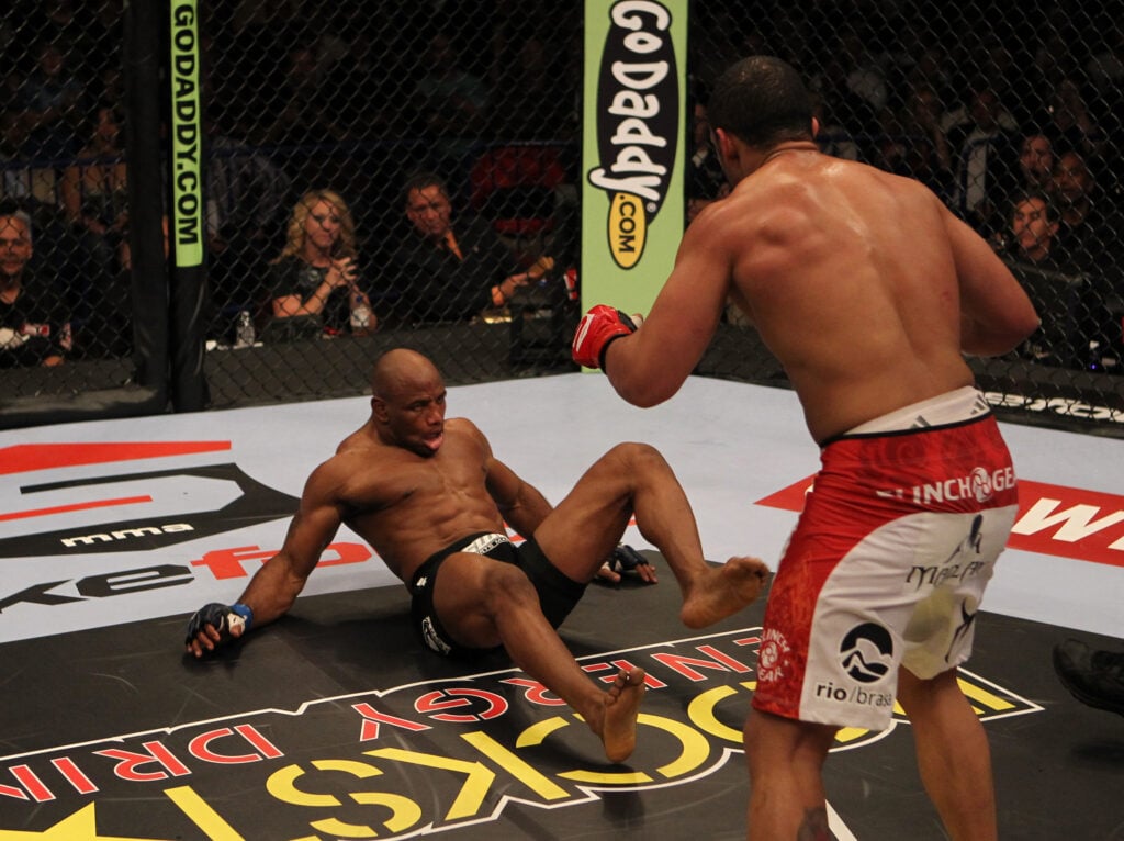 Rafael Cavalcante drops Yoel Romero at the Strikeforce World Grand Prix Semifinals