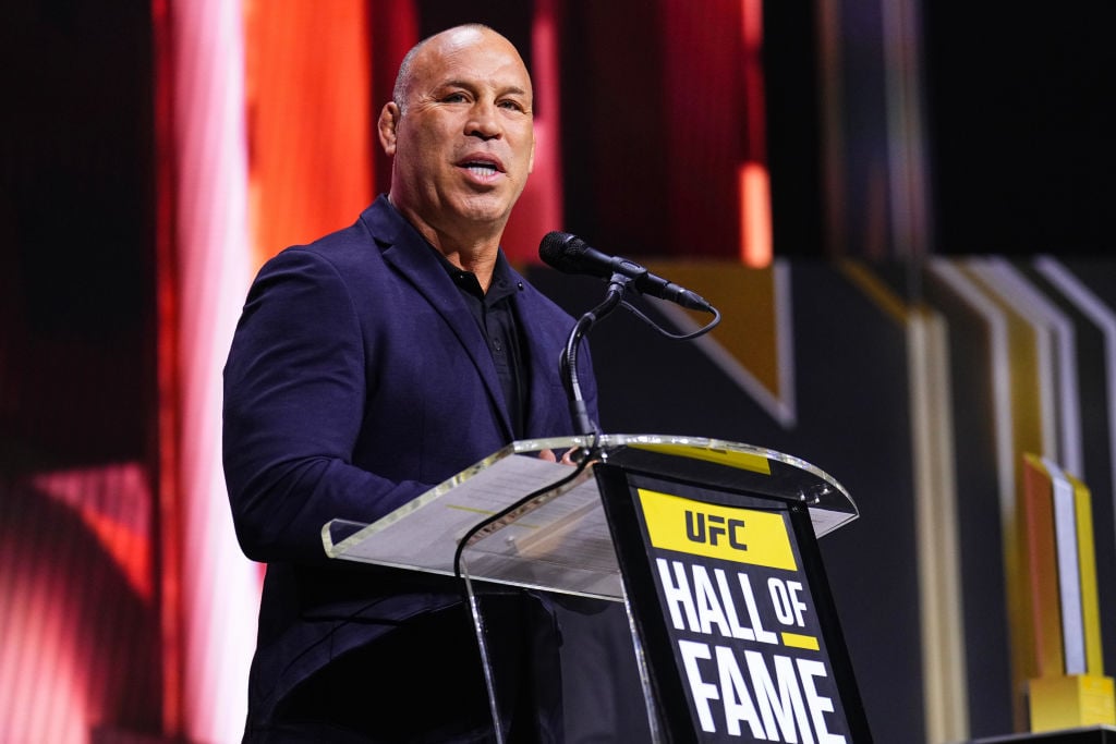 Wanderlei Silva speaks at the UFC Hall of Fame 2024 Induction Ceremony