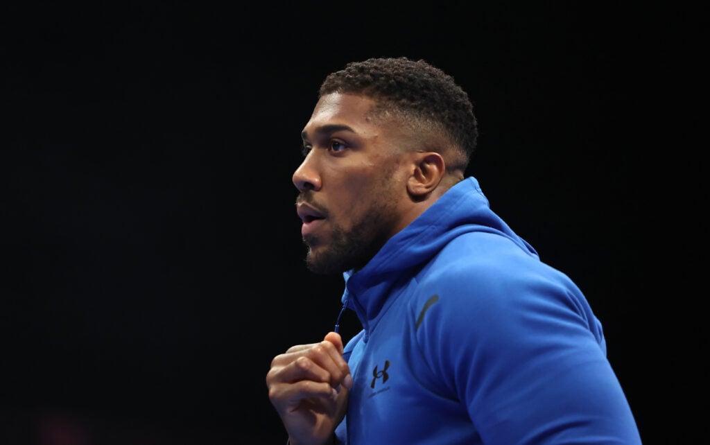 Anthony Joshua attends the open workouts ahead of his IBF heavyweight title fight with Daniel Dubois in September, 2024.