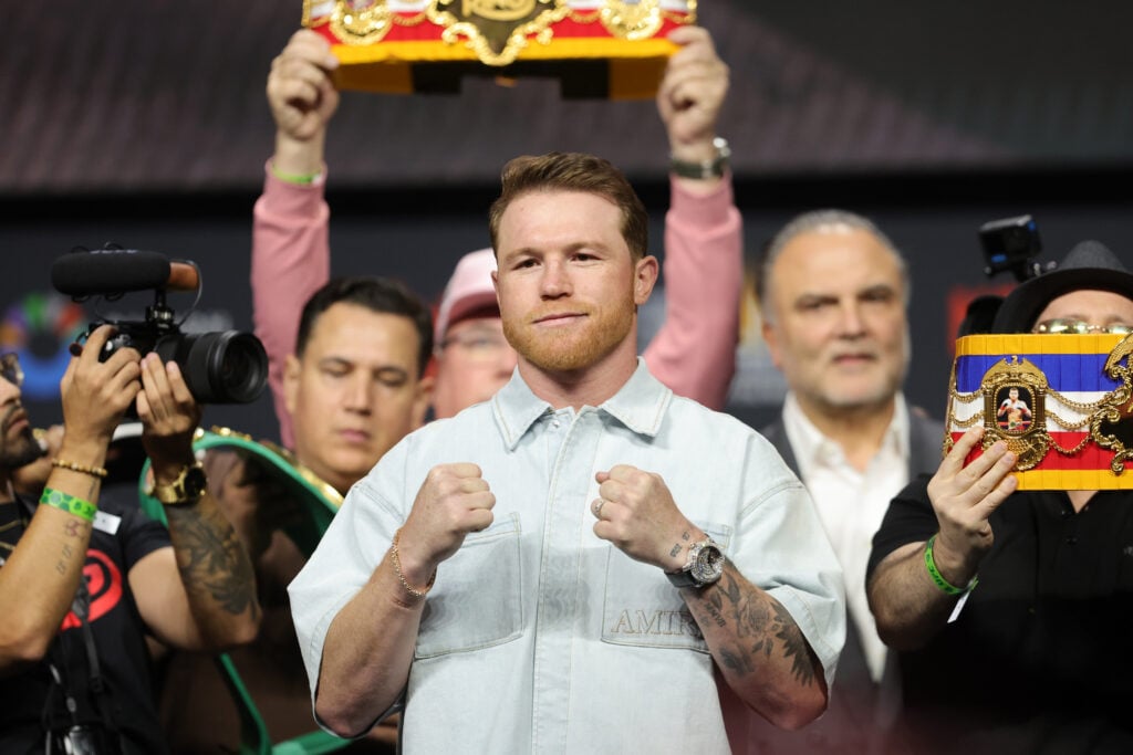 Canelo Alvarez during pre-fight press conference