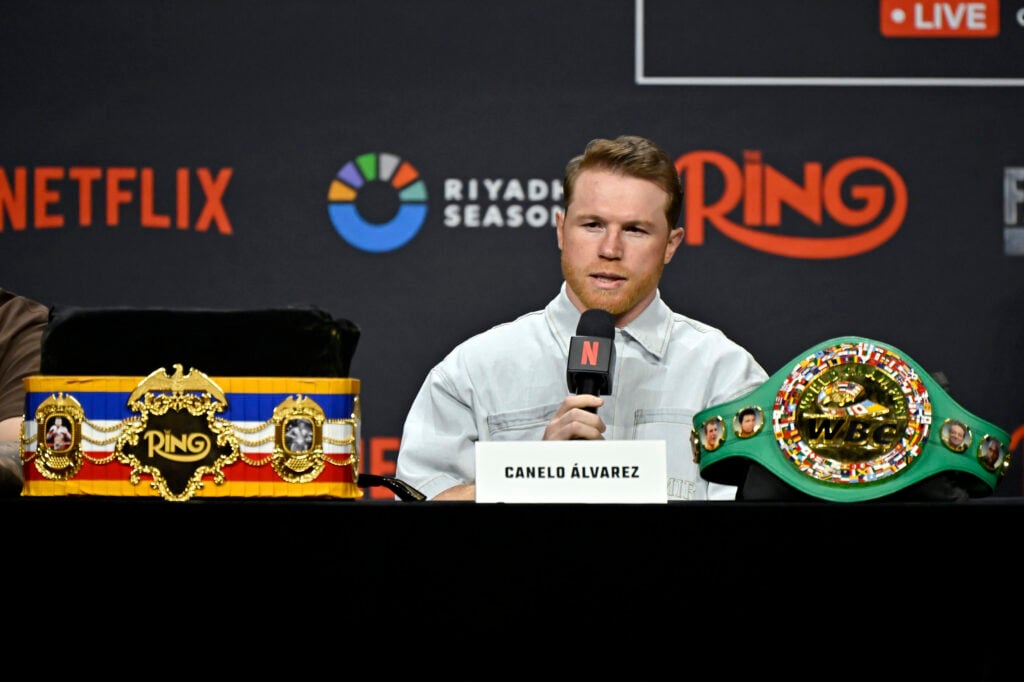 Canelo Álvarez at a press conference
