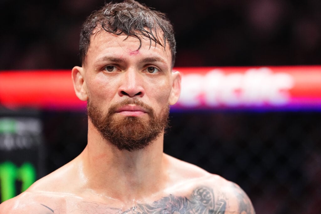 Mauricio Ruffy in the Octagon after his submission loss to Benoit Saint-Denis at UFC Fight Night Paris in September, 2025.