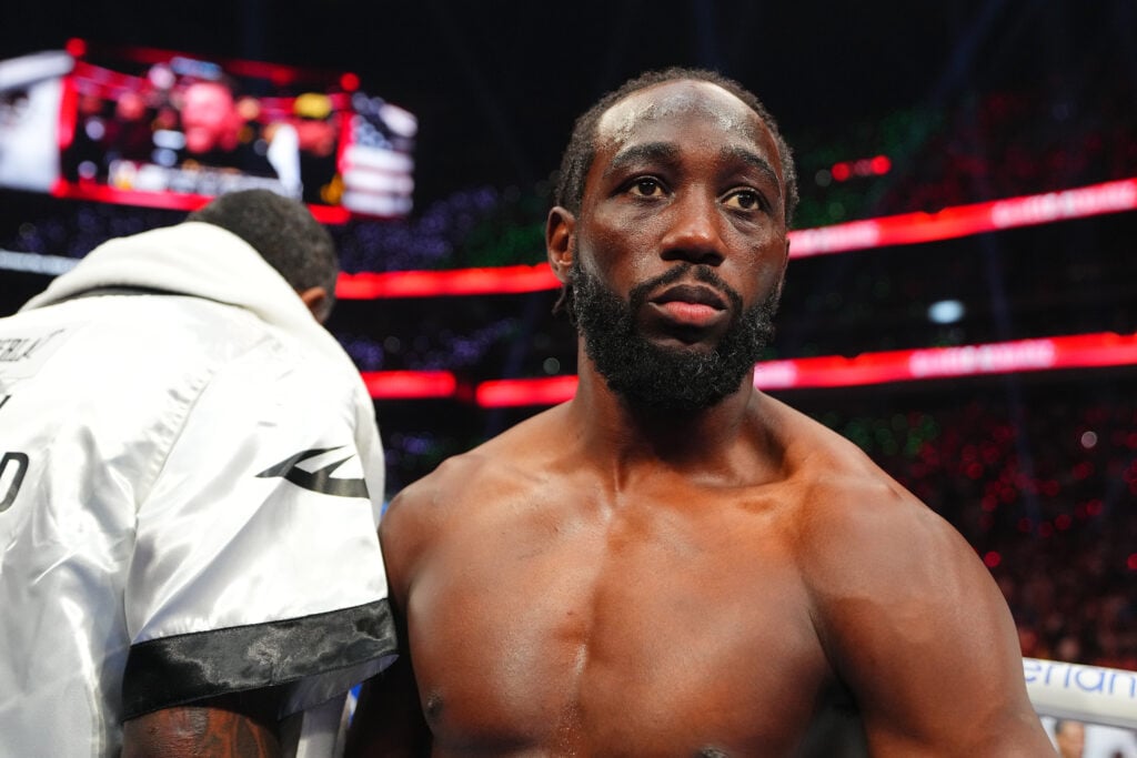 Terence Crawford moments before his title fight against Canelo Alvarez