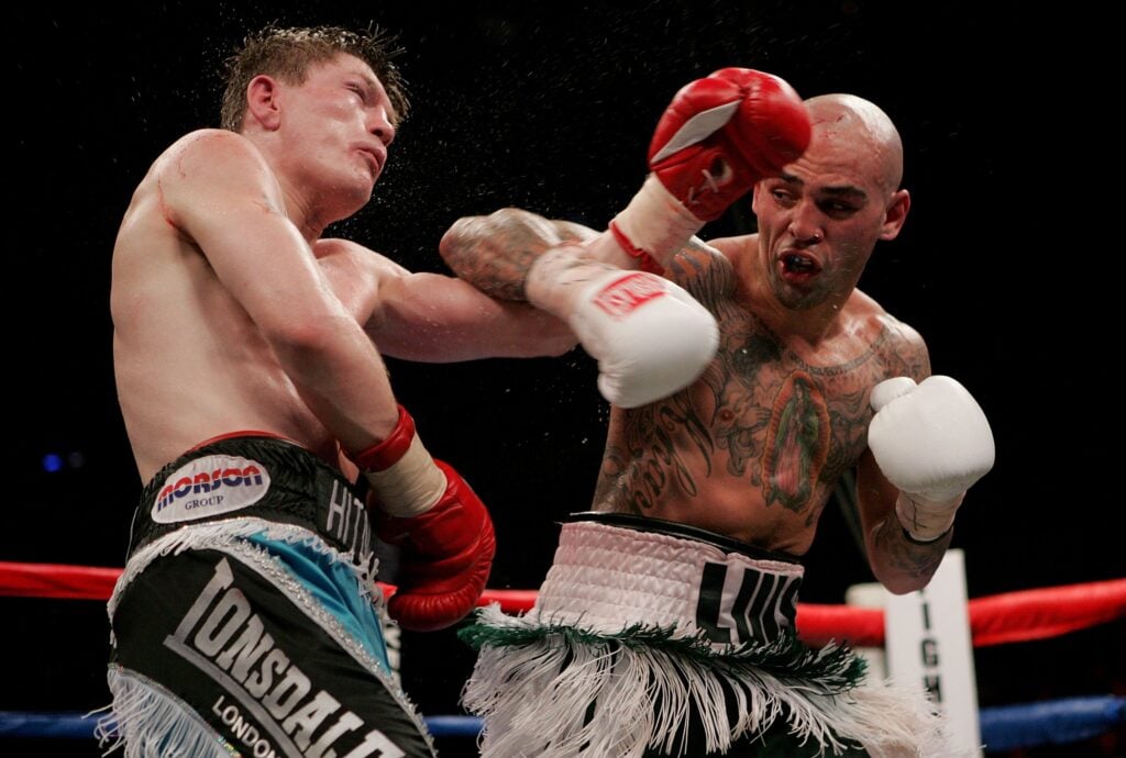 Ricky Hatton takes a punch from Luis Collazo