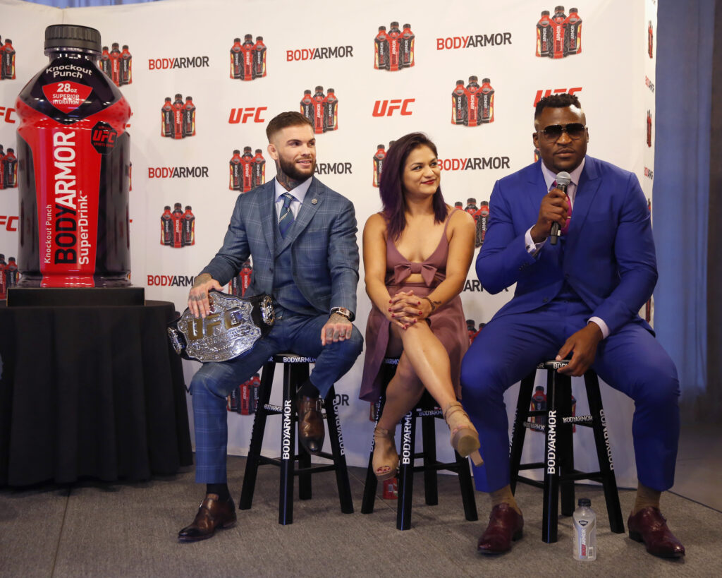 Cody Garbrandt, Cynthia Calvillo, Francis Ngannou at BodyArmor event