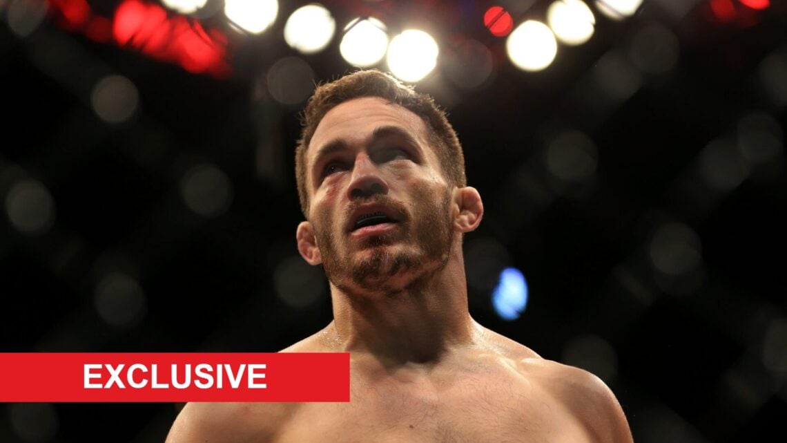 Jake Ellenberger after beating Matt Brown with exclusive label