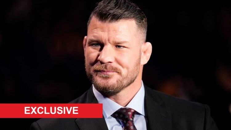 Michael Bisping in a suit with exclusive label