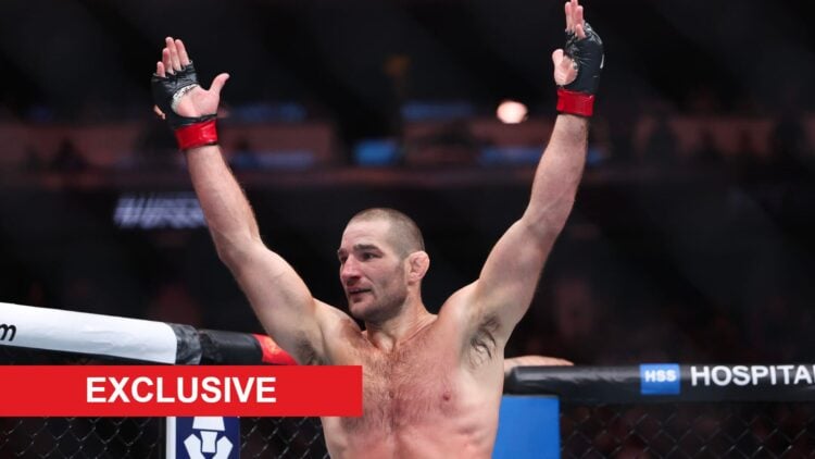 Sean Strickland celebrates defeating Paulo Costa