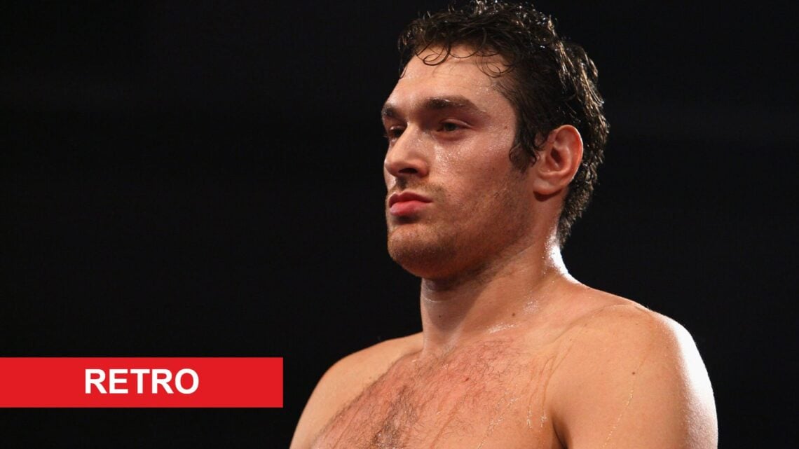 Tyson Fury ahead of fight with Daniel Peret with retro label