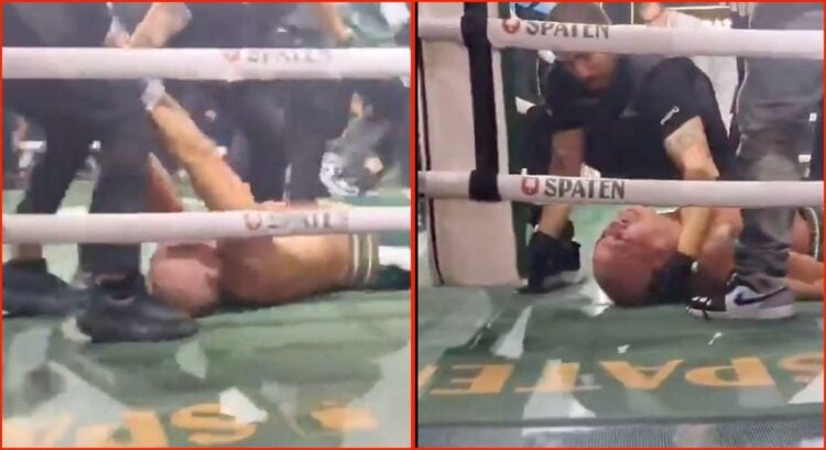 Wanderlei Silva out cold after a post-fight brawl