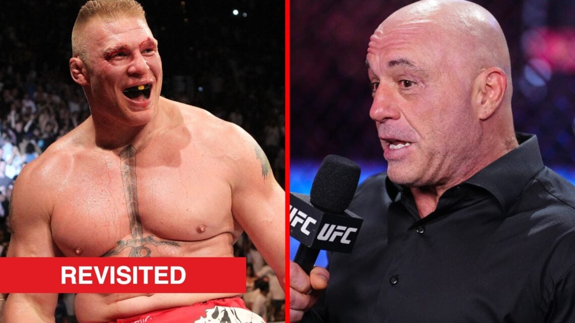 Brock Lesnar celebrates his UFC 116 win, Joe Rogan speaks at UFC 317