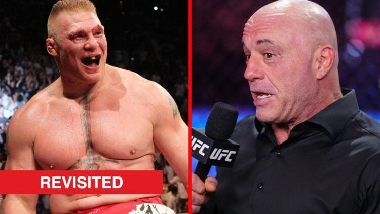 Brock Lesnar celebrates his UFC 116 win, Joe Rogan speaks at UFC 317
