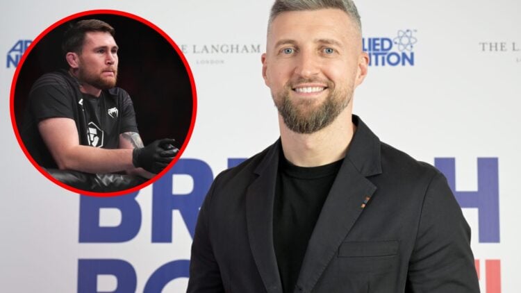 Carl Froch attends The British Boxing Awards 2025, inset Darren Till corners Khamzat Chimaev at UFC 279