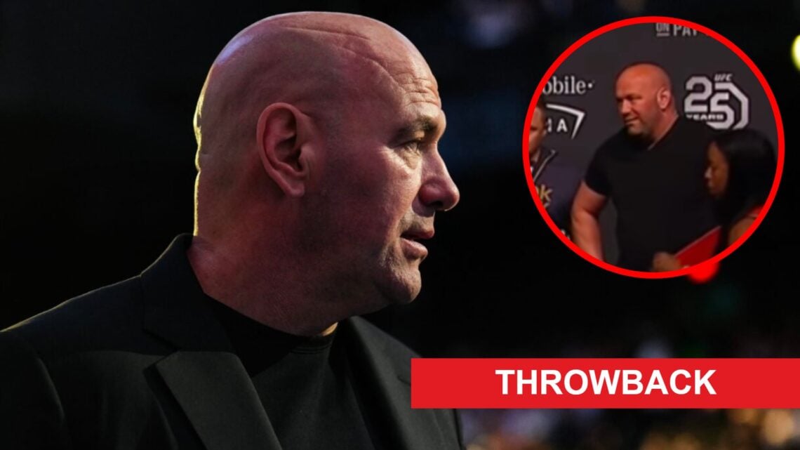 Dana White in attendance at UFC 306 at Sphere, inset White looks on in disbelief during the UFC 226 press conference