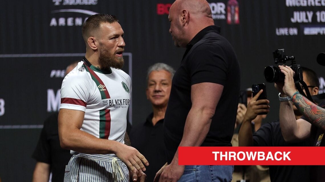 Conor McGregor and Dana White at the UFC 264 weigh-in