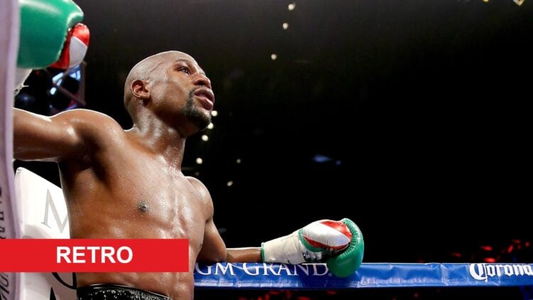 Floyd Mayweather in his corner during his welterweight title fight with Marcos Maidana in September, 2014.