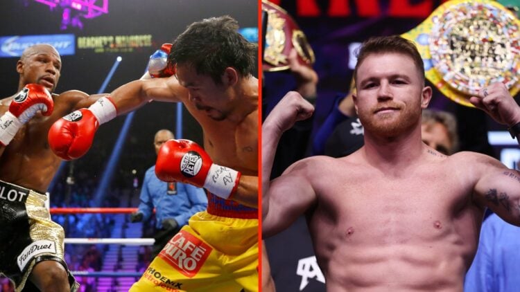 Floyd Mayweather and Manny Pacquiao trade punches and Canelo Alvarez weighs-in to fight William Scull