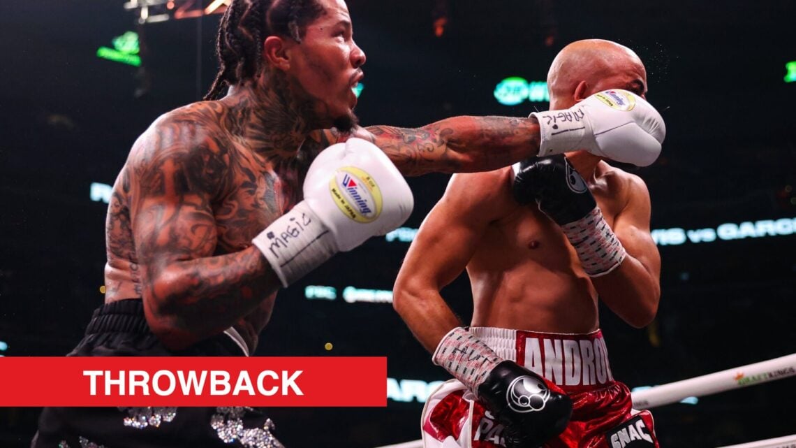 Gervonta Davis lands left hand on Hector Luis Garcia during title fight