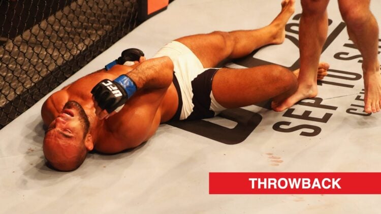 Ilir Latifi lays unconscious after being knocked out by Ryan Bader at UFC Hamburg